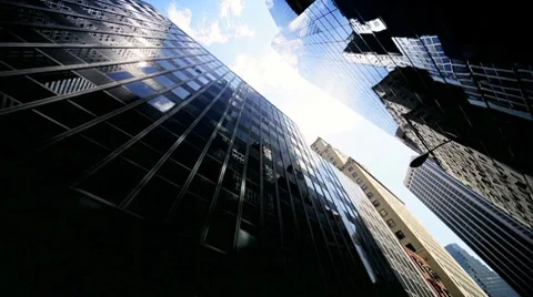 Modern designed buildings in a North American city USA Stock-Footage