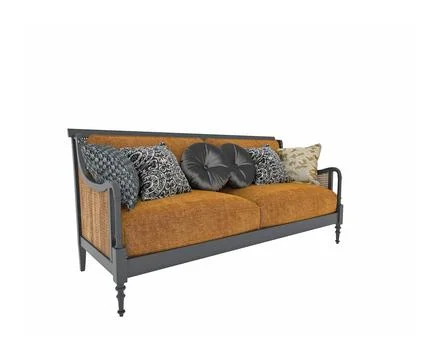 Modern designed sofa, 3d render. Fotos Stock