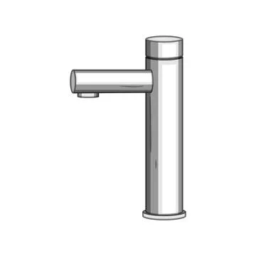 Modern designer bathroom kitchen chrome faucet Stock Illustration