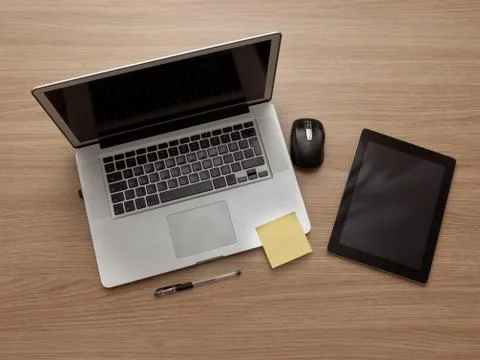 Modern desk Stock Photos