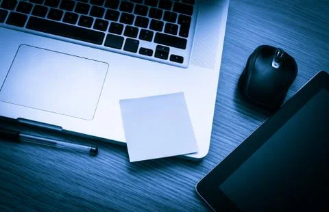 Modern desk Stock Photos