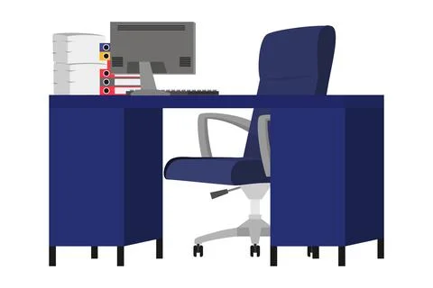 Modern desk workspace Stock Illustration