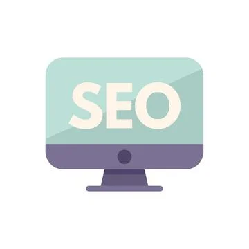 Modern desktop computer displaying seo concept Illustrazione stock
