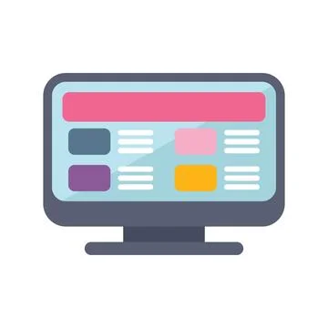 Modern desktop computer displaying website design interface Stockillustratie