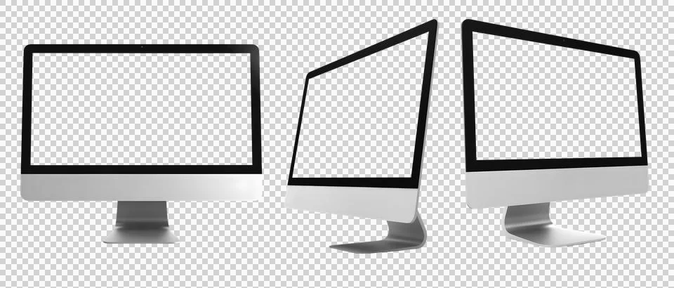 Modern desktop computer on transparent background cutout PNG Stock Photos