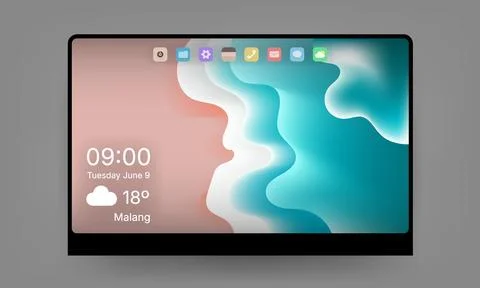 Modern Desktop Dashboard Interface Design With Weather Widget Stock Illustration