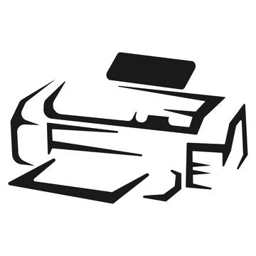 Modern Desktop Office Inkjet Printer Иллюстрация