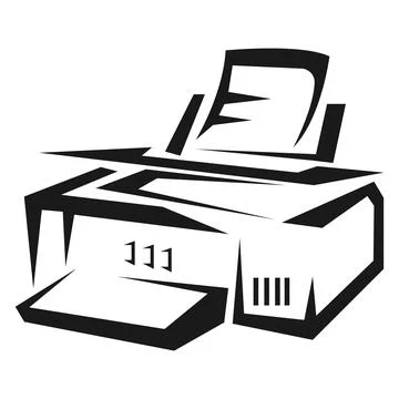 Modern Desktop Office Inkjet Printer Stock Illustration
