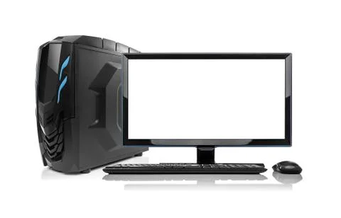 Modern desktop PC computer isolated. Foto stock