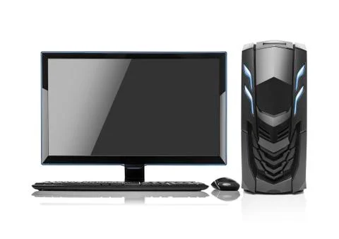 Modern desktop PC computer isolated. Foto stock