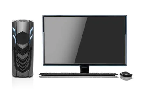 Modern desktop PC computer isolated. Foto stock