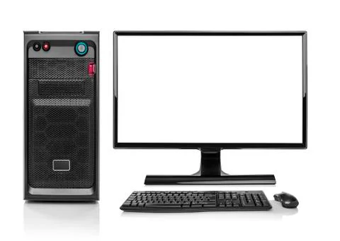 Modern desktop PC computer isolated. Foto stock