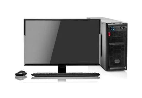 Modern desktop PC computer isolated. Foto stock