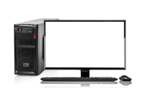 Modern desktop PC computer isolated. Foto stock