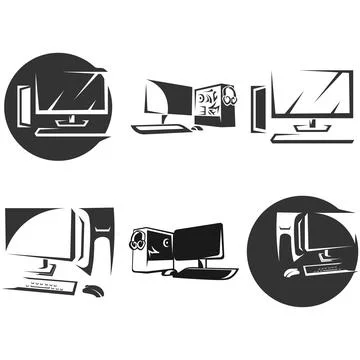 Modern Desktop Personal Computer Workstation Stock Illustration