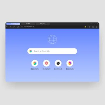 Modern Desktop Web Browser Interface UI UX Template Design Stock Illustration