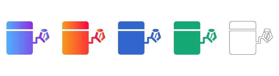 Modern Device and Peripheral Hardware Icons Stock Illustration
