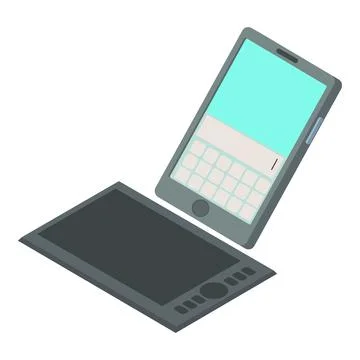 Modern device icon isometric vector. Graphic tablet and smartphone icon Stock Illustration