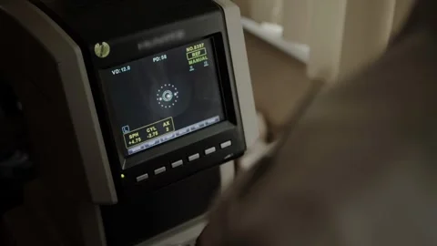 A modern device used in ophthalmology is an automatic refractometer. A device Stock Footage 317089066