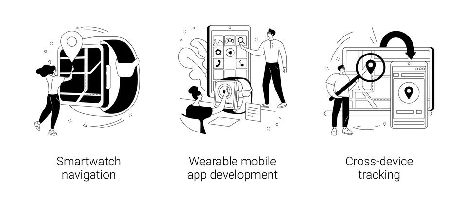 Modern devices abstract concept vector illustrations. Stock Illustration