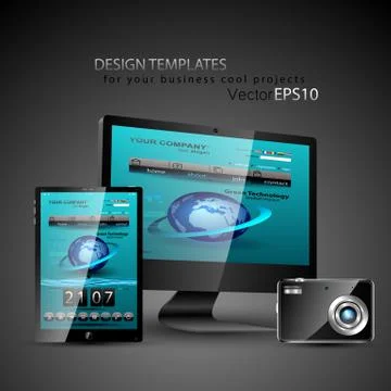 Modern devices design templates Stock Illustration