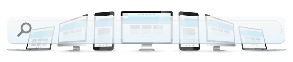 Modern devices with empty web bar Stock Illustration