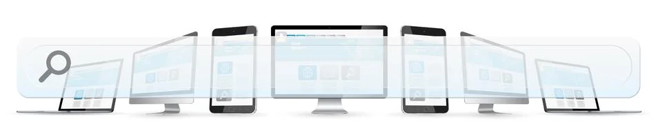 Modern devices with empty web bar Illustrazione stock