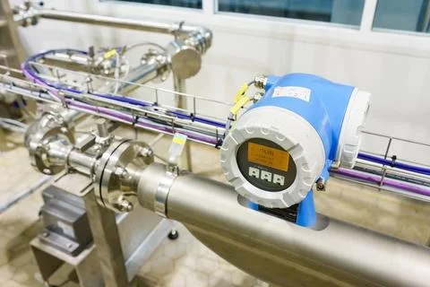 Modern devices measure the flow of fluids allow efficient use of natural re.. Stock Photos