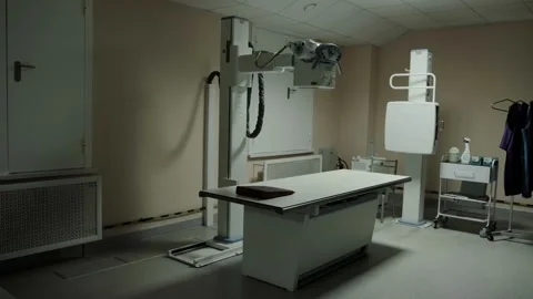 Modern diagnostic X-ray room for taking X-ray images of patients, background 스톡 동영상 317088846