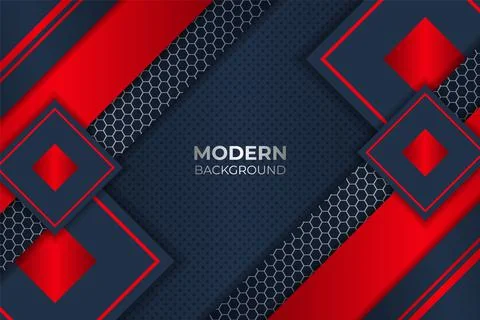 Modern Diagonal Overlapped Layers Composition Blue and Red Background Stock Illustration