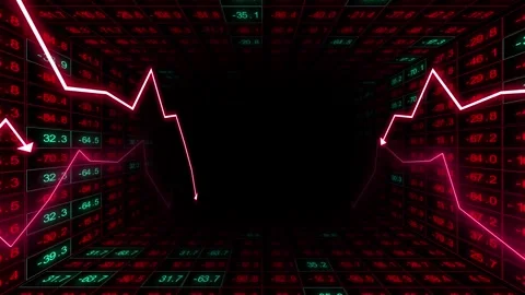 Modern digital 3d animation of title recession in tunnel of numbers Stock Footage 281387100