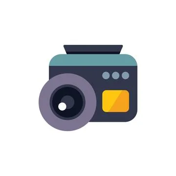 Modern digital action camera showing recording screen with big lens Stock Illustration