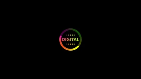 Modern Digital Animation with Colorful Gradient Circle and Dots animated do.. Stock Footage 341008388