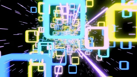 Modern digital art abstract technology background. Futuristic glowing neon grid  Video stock 334274014