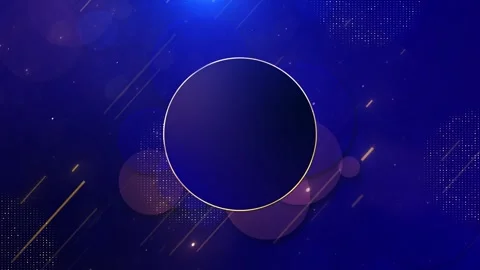 Modern digital background deep blue gradient, glowing circular frame, for tech Stockbeeldmateriaal 314200497