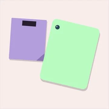 Modern digital bathroom scale comparison illustration イラスト素材