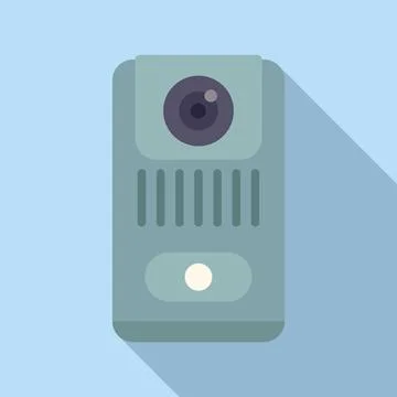 Modern digital camera icon on blue background Illustrazione stock