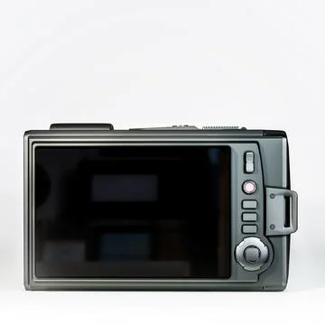 Modern digital camera isolated on white background 스톡 일러스트