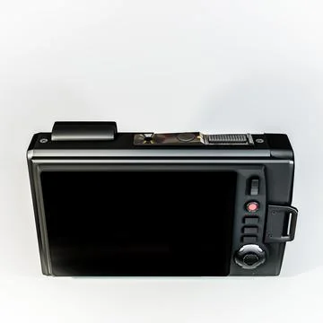 Modern digital camera isolated on white background Stock Illustration