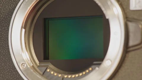Modern digital camera sensor with high-resolution mega pixel sensors technology Stock Footage 340428693