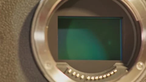 Modern digital camera sensor with high-resolution mega pixel sensors technology Stock Footage 340428702