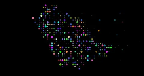 Modern Digital Circles Shape Saudi Arabia Stock Footage 317008534