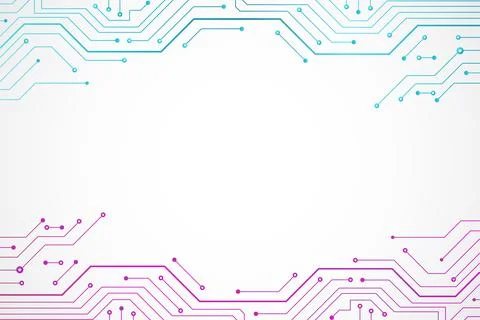 Modern Digital Circuit Board Background with Futuristic Tech Elements Stock Illustration