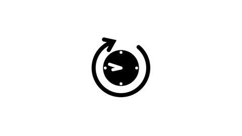 Modern Digital Clock With Circular Arrow Design Stock Footage 331756337