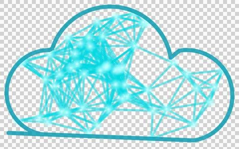 Modern digital cloud data network transparent PNG Stock Photos
