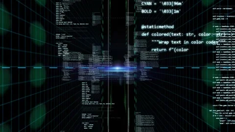 Modern digital coding animation with many programming pages flying in black  Stock Footage 308393694