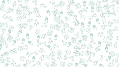Modern digital communication and innovation icons seamless pattern background Stock Footage 335945335