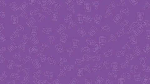 Modern digital communication internet and gaming icons seamless pattern 動画素材 333833478