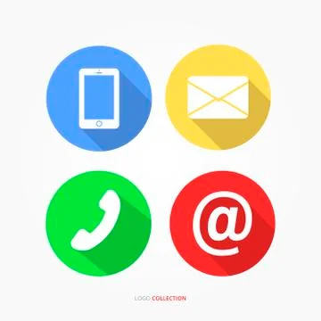 Modern digital communication logo set Stock Illustration