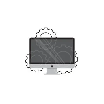 Modern digital computer screen. UI, UX interface webdesign element. Vector il Stock Illustration